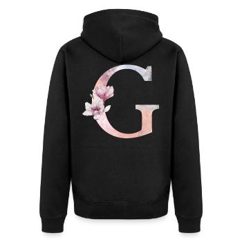 Lettre G - Veste à capuche bio Premium Unisexe - noir - Dos - Nico (187cm)