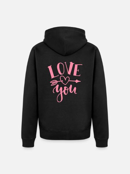 Je t’aime - Veste à capuche bio Premium Unisexe - noir