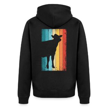 Fermier rétro de cadeau d’agriculture de vache de cru - Veste à capuche bio Premium Unisexe - noir - Dos - Nico (187cm)