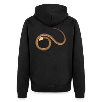 Taipan Snake Cute Cartoon Snake Lover - Unisex Premium Organic Zip Hoodie - black - Back - Nico (187cm)