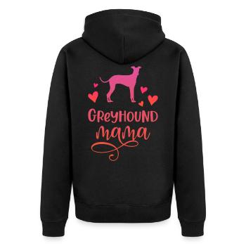 Greyhound Mama Dog Mum Greyhounds - Unisex Premium Bio Zip Hoodie - Schwarz - Hinten - Nico (187cm)