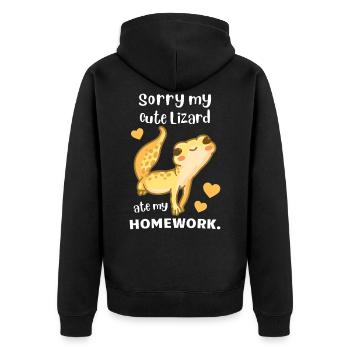Ate My Homework lizard bearded dragon geckos - Veste à capuche bio Premium Unisexe - noir - Dos - Nico (187cm)