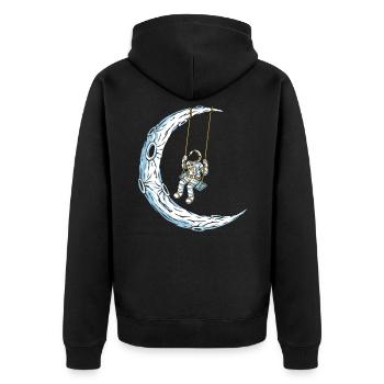 Lune Balançoire - Veste à capuche bio Premium Unisexe - noir - Dos - Nico (187cm)