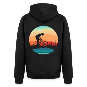 Vélo VTT sport idée de cadeau - Veste à capuche bio Premium Unisexe - noir - Dos - Nico (187cm)