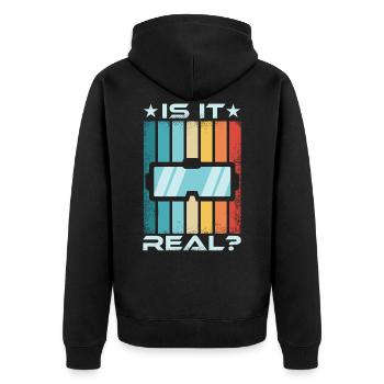 Retro Virtual Reality VR Gaming Gift - Unisex Premium Organic Zip Hoodie - black - Back - Nico (187cm)