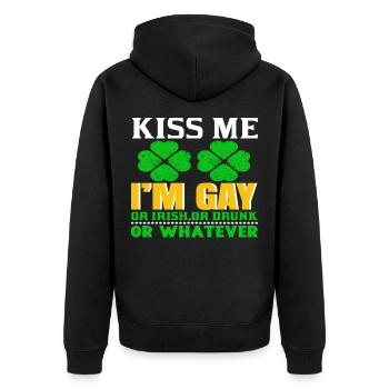 Gay Irish or What Gift? - Unisex Premium Organic Zip Hoodie - black - Back - Nico (187cm)