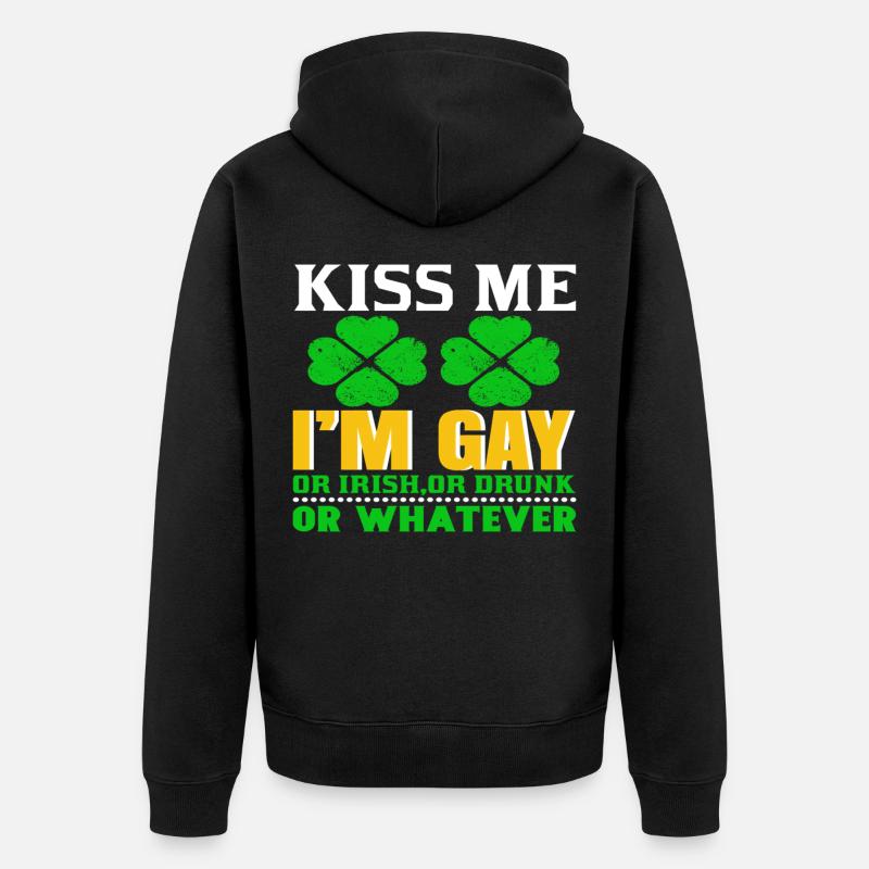 Schwul Irisch oder Was geschenk? - Unisex Premium Bio Zip Hoodie - Schwarz