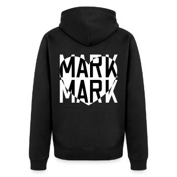 Mark Liebe Übermorgen - Unisex Premium Bio Zip Hoodie - Schwarz - Hinten - Nico (187cm)