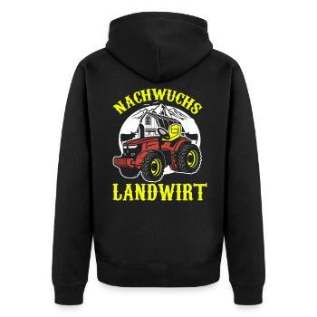 Nachwuchs Landwirt - Unisex Premium Bio Zip Hoodie - Schwarz - Hinten - Nico (187cm)