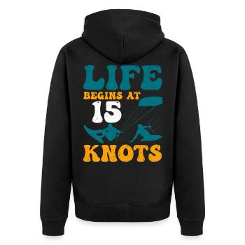 Kitesurf cadeau Kiteboarding Kitesurfer Gesche - Veste à capuche bio Premium Unisexe - noir - Dos - Nico (187cm)