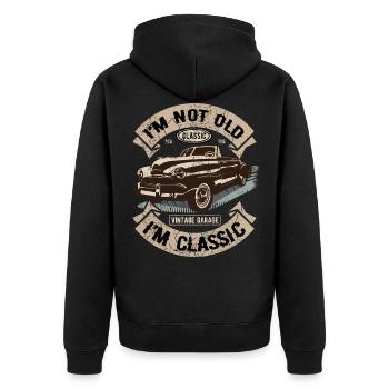 I’m Not Old I’m Classic Car Funny Graphic Vintage - Veste à capuche bio Premium Unisexe - noir - Dos - Nico (187cm)