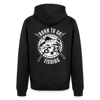 Born to go Fishing - Veste à capuche bio Premium Unisexe - noir - Dos - Nico (187cm)