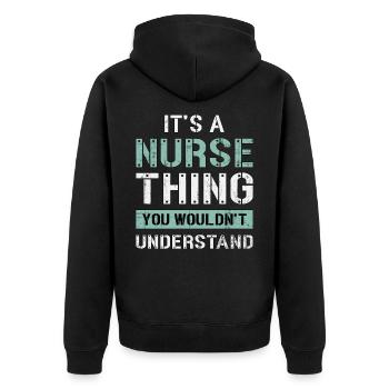 Soins intensifs Infirmiers infirmières infirmières soins infirmiers - Veste à capuche bio Premium Unisexe - noir - Dos - Nico (187cm)