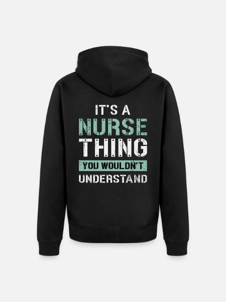 Intensivpflege Pfleger Krankeschwester Pflege - Unisex Premium Bio Zip Hoodie - Schwarz
