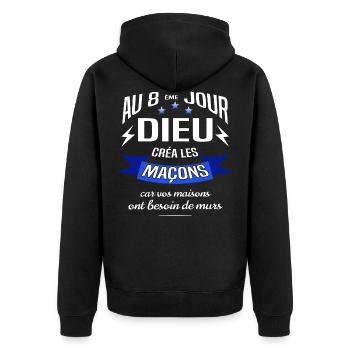 Maçons - Veste à capuche bio Premium Unisexe - noir - Dos - Nico (187cm)