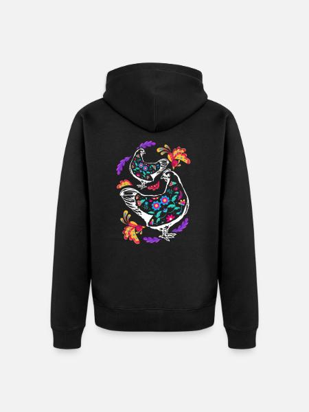 Bunte Hühner - Unisex Premium Bio Zip Hoodie - Schwarz