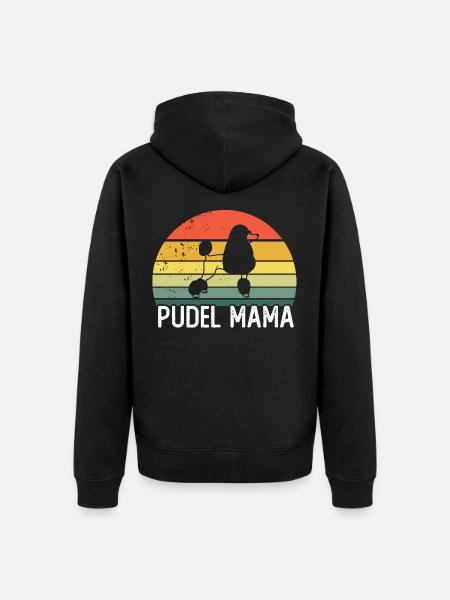 Pudel Mama - Unisex Premium Bio Zip Hoodie - Schwarz