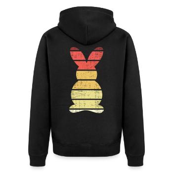 Vintage Rabbit Retro - Unisex Premium Organic Zip Hoodie - black - Back - Nico (187cm)