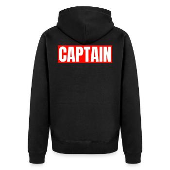 Boot Stuff Captain Funny Pontoon Boat Seaboat - Unisex Premium Organic Zip Hoodie - black - Back - Nico (187cm)