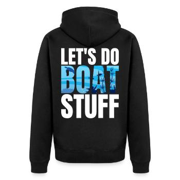 Boot Stuff Captain Funny Pontoon Boat Seaboat - Unisex Premium Organic Zip Hoodie - black - Back - Nico (187cm)