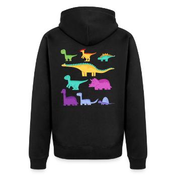 Espèces de dinosaures Dino - Veste à capuche bio Premium Unisexe - noir - Dos - Nico (187cm)