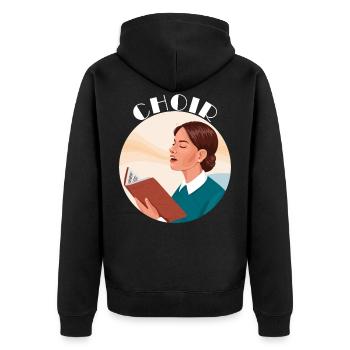 Chorleiter Musik Lustiger Musiklehrer Maestro - Unisex Premium Bio Zip Hoodie - Schwarz - Hinten - Nico (187cm)
