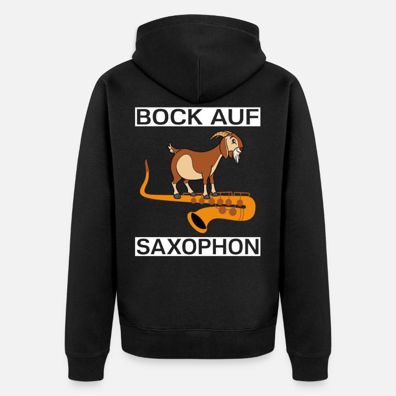 Bock auf Saxophon - Unisex Premium Bio Zip Hoodie - Schwarz
