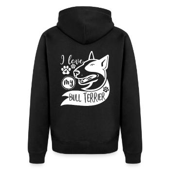 Bull terrier - Veste à capuche bio Premium Unisexe - noir - Dos - Nico (187cm)
