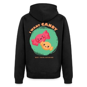 Je veux Candy Pas votre opinion - Veste à capuche bio Premium Unisexe - noir - Dos - Nico (187cm)