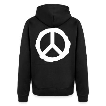 Peace Frieden Geschenkidee Geburtstag - Unisex Premium Bio Zip Hoodie - Schwarz - Hinten - Nico (187cm)