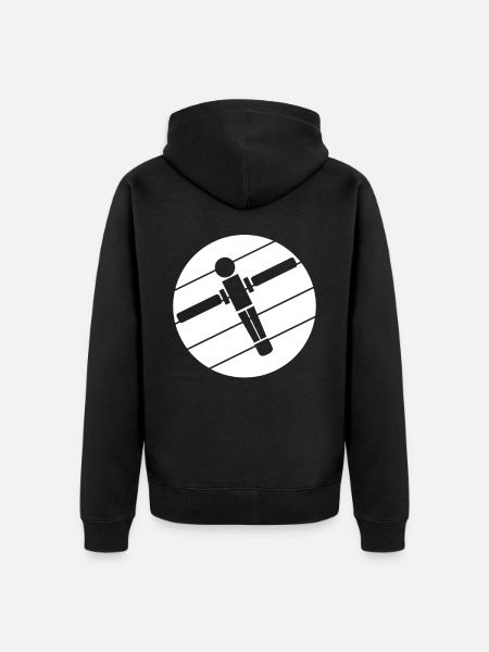 Table football kicker kicker logo - Unisex Premium Organic Zip Hoodie - black