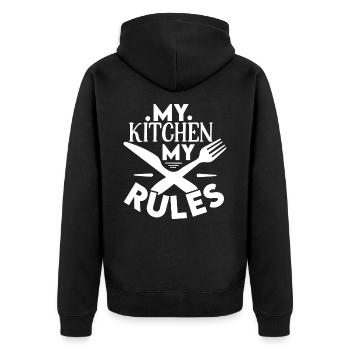 Cuisinier cuisine cuisine cadeau rengaine - Veste à capuche bio Premium Unisexe - noir - Dos - Nico (187cm)