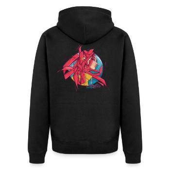 Lia - Unisex Premium Bio Zip Hoodie - Schwarz - Hinten - Nico (187cm)