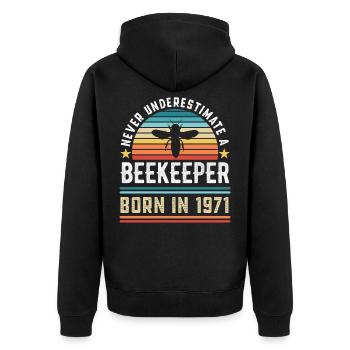 Apiculteur né en 1971 50e anniversaire Don apiculture - Veste à capuche bio Premium Unisexe - noir - Dos - Nico (187cm)