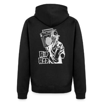 Rétro Hip Hop 90's Old School break dance - Veste à capuche bio Premium Unisexe - noir - Dos - Nico (187cm)