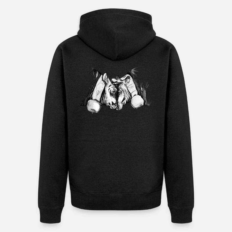 Hérens eringer Schweizer Kuh - Unisex Premium Bio Zip Hoodie - Schwarz