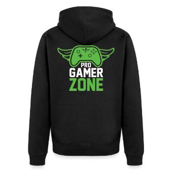 Gamer Gamepad Controller T-Shirt - Unisex Premium Organic Zip Hoodie - black - Back - Nico (187cm)