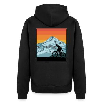 VTT Vélo montagnes Montagnes vintage - Veste à capuche bio Premium Unisexe - noir - Dos - Nico (187cm)