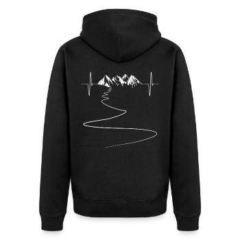 Montagnes Sentier ski sentiers de randonnées courbes battement de coeur - Veste à capuche bio Premium Unisexe - noir - Dos - Nico (187cm)