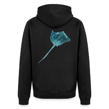Rays with turquoise skin - Unisex Premium Organic Zip Hoodie - black - Back - Nico (187cm)