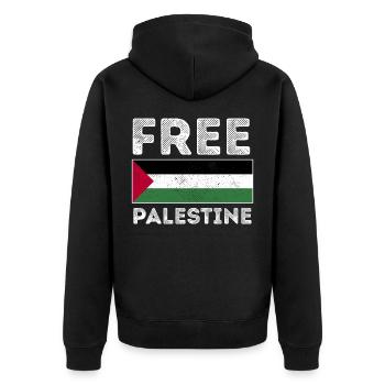 Free Gaza Palestine Flag Arabic Gift - Unisex Premium Organic Zip Hoodie - black - Back - Nico (187cm)