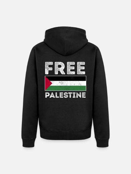 Gratis Gaza Palestina Vlag Arabisch Geschenk - Uniseks Premium bio ziphoodie - zwart