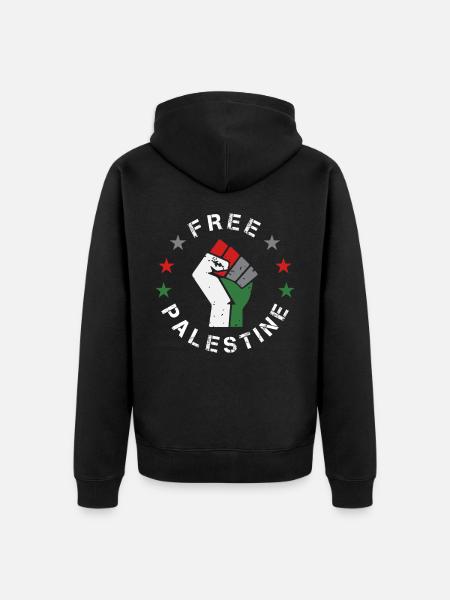 Fri Palæstina Knytnæve Gaza - arabisk gave - Premium økologisk unisex-hættejakke - sort