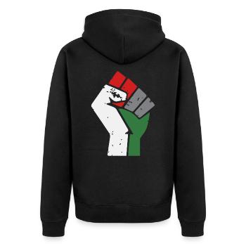 Gaza libre Palestine Poing - Veste à capuche bio Premium Unisexe - noir - Dos - Nico (187cm)