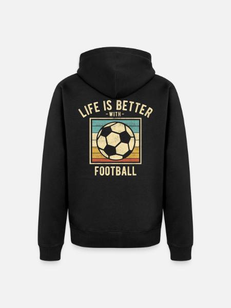 Football Sayings - Funny Football Lovers Gift - Unisex Premium Organic Zip Hoodie - black