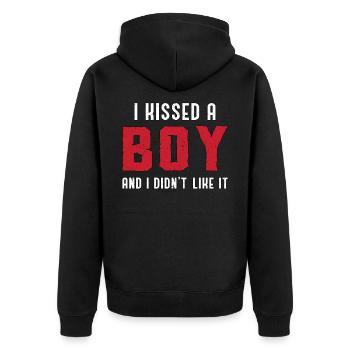 Lesbian Lesbian Rainbow Lesbian LGBT Gift - Unisex Premium Organic Zip Hoodie - black - Back - Nico (187cm)