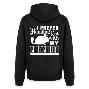 Chinchilla traîner avec mon Chinchilla - Veste à capuche bio Premium Unisexe - noir - Dos - Nico (187cm)