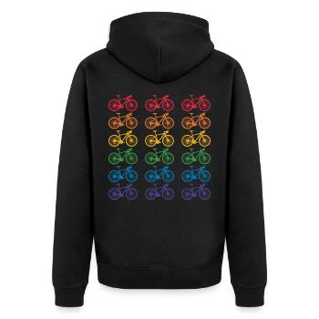 Cyclisme LGBT Pride Bicycle Rainbow CADEAU LGBTQ - Veste à capuche bio Premium Unisexe - noir - Dos - Nico (187cm)