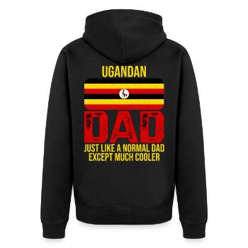 Ugandan Dad Uganda-Flagge zum Vatertag - Unisex Premium Bio Zip Hoodie - Schwarz - Hinten - Nico (187cm)