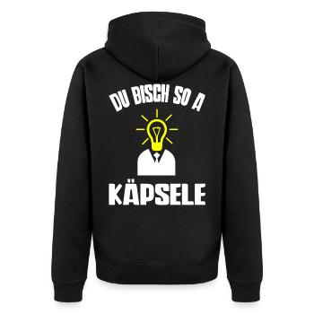 Käpsele Spruch Glühbirne Lustiges Geschenk T-Shirt - Unisex Premium Bio Zip Hoodie - Schwarz - Hinten - Nico (187cm)